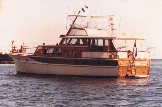 Silver Mist's major refit undertaken by Peter in the id 80's included a new deck and transom